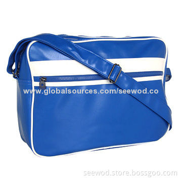 PU sports messenger bag, flat bottom